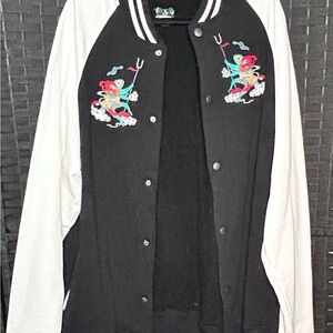 Black and White Embroidered Women's Jacket